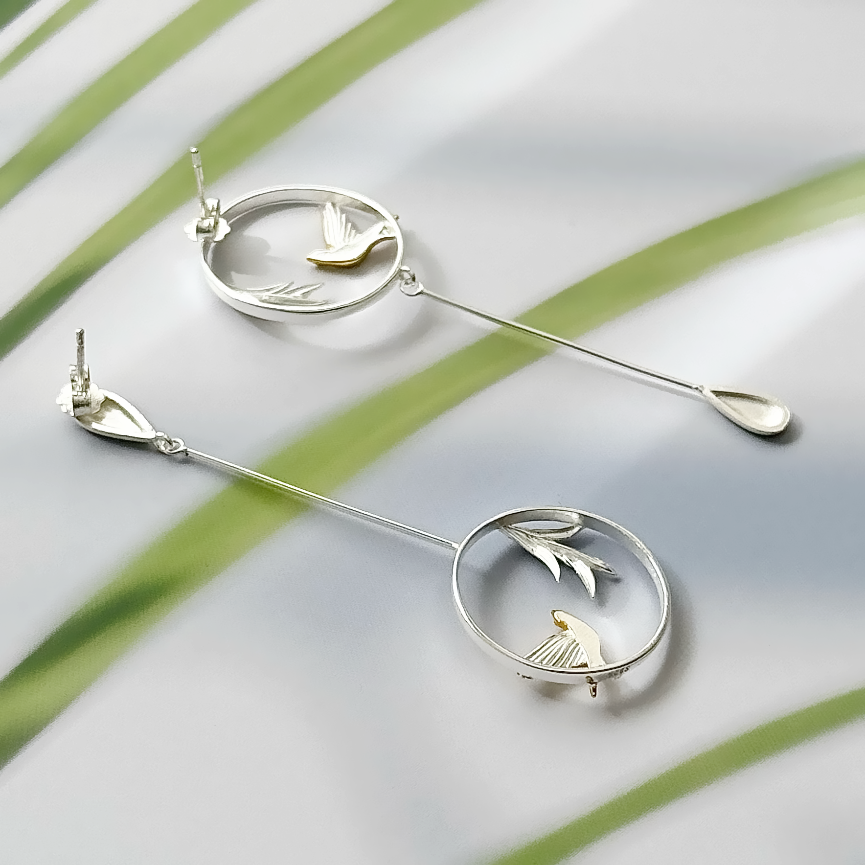 Lightweight sterling silver earrings