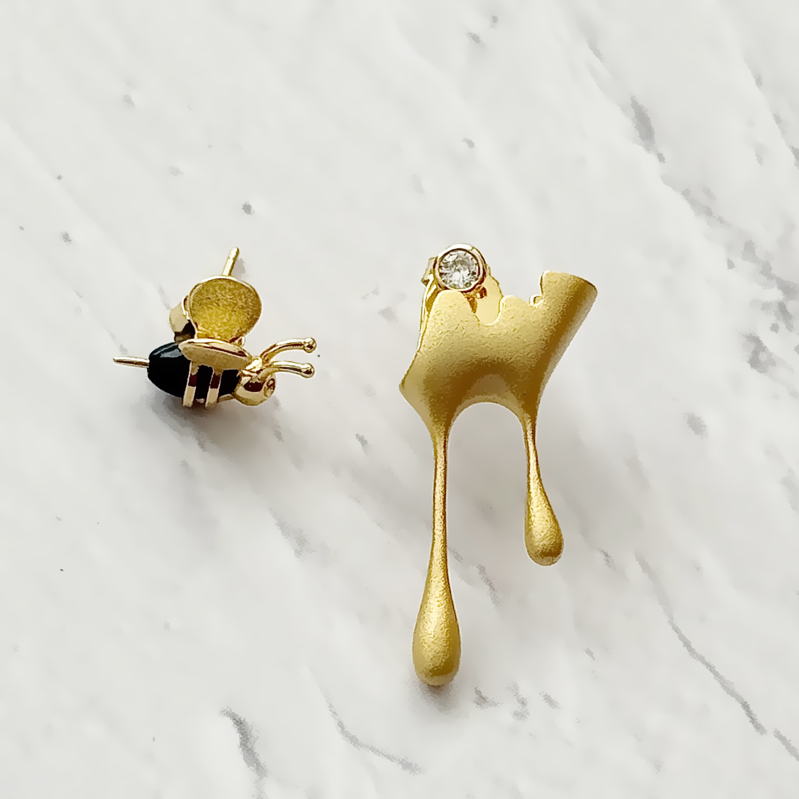 Bumble Bee Silver Earrings