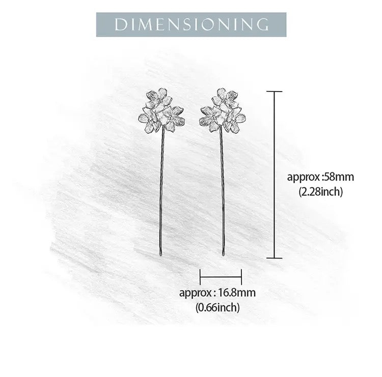 Flower Trio Earring Set Dimension