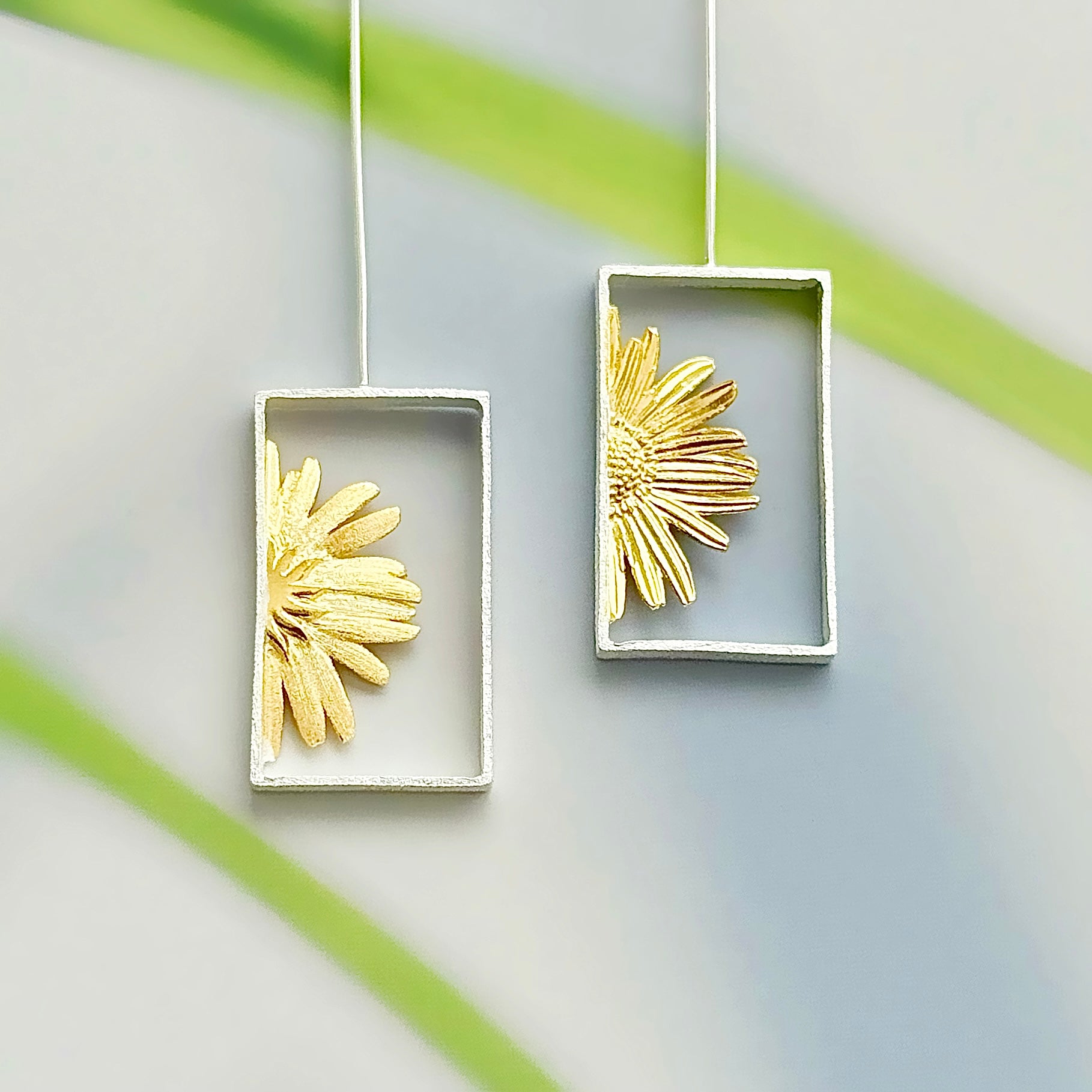 Long Sunflower Earrings