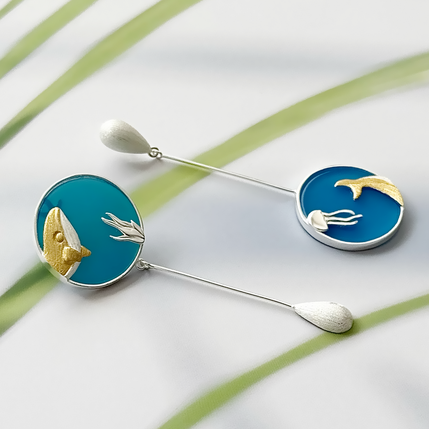 Blue Whale Earrings