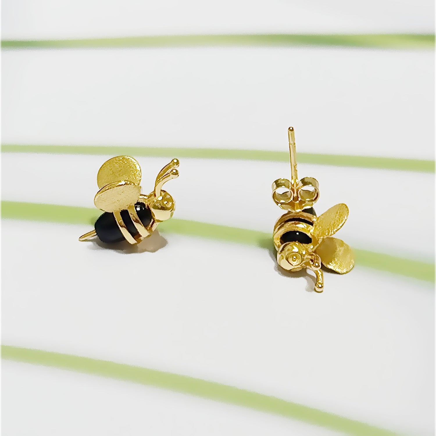 Fine Silver Bee Earrings
