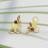 Gold Plated Handmade Bee Earrings