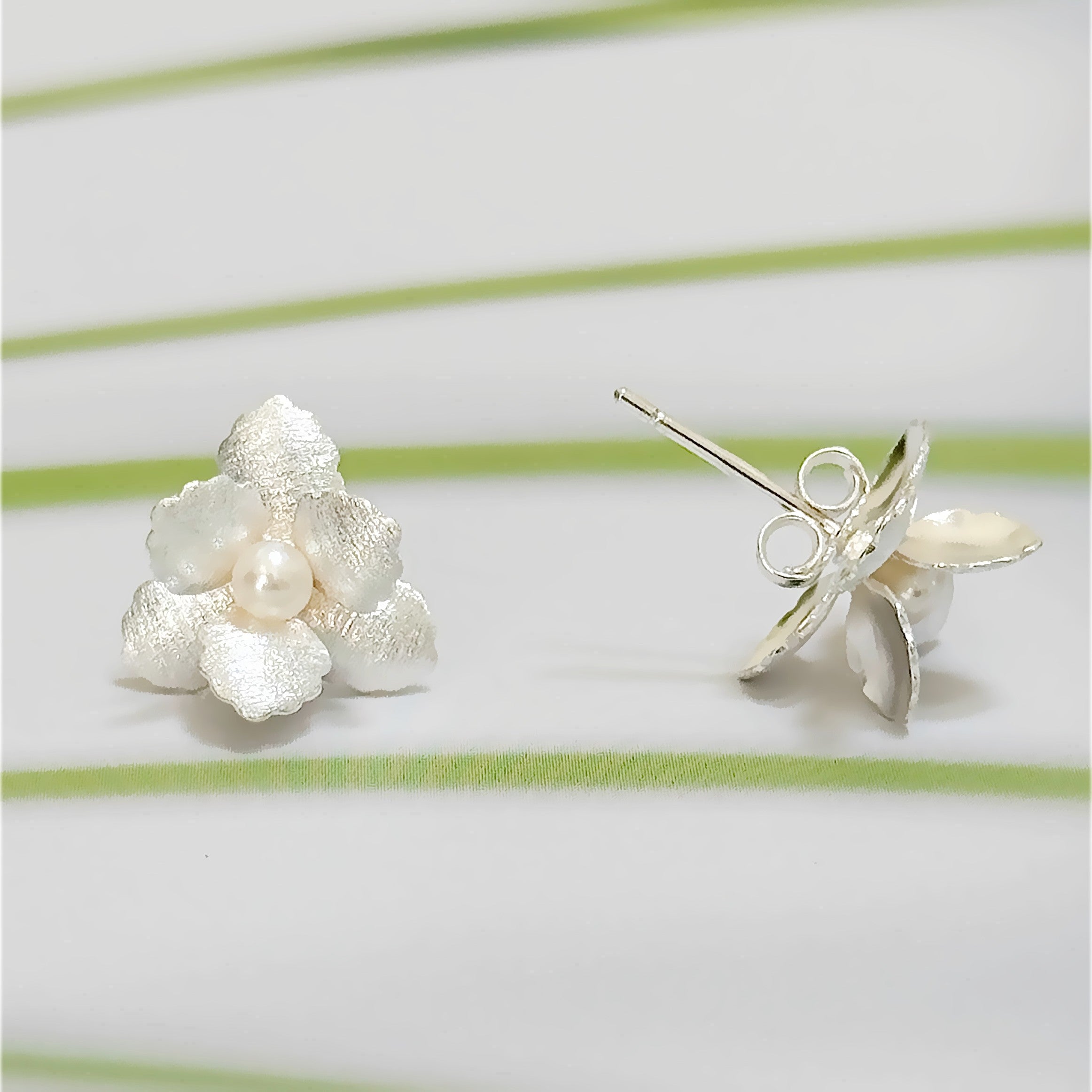 Dainty Flower Silver Studs