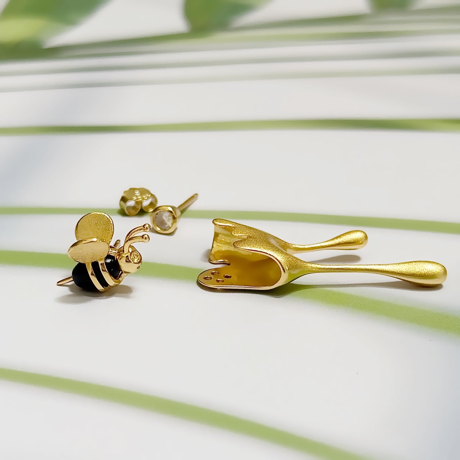 Fine Silver Bee Earrings
