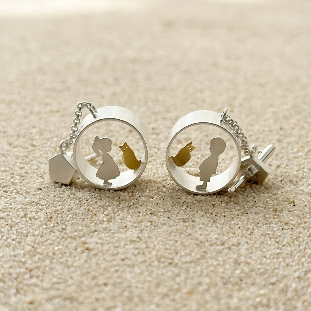 Best silver earrings for mom of boy, girl & 2 cats