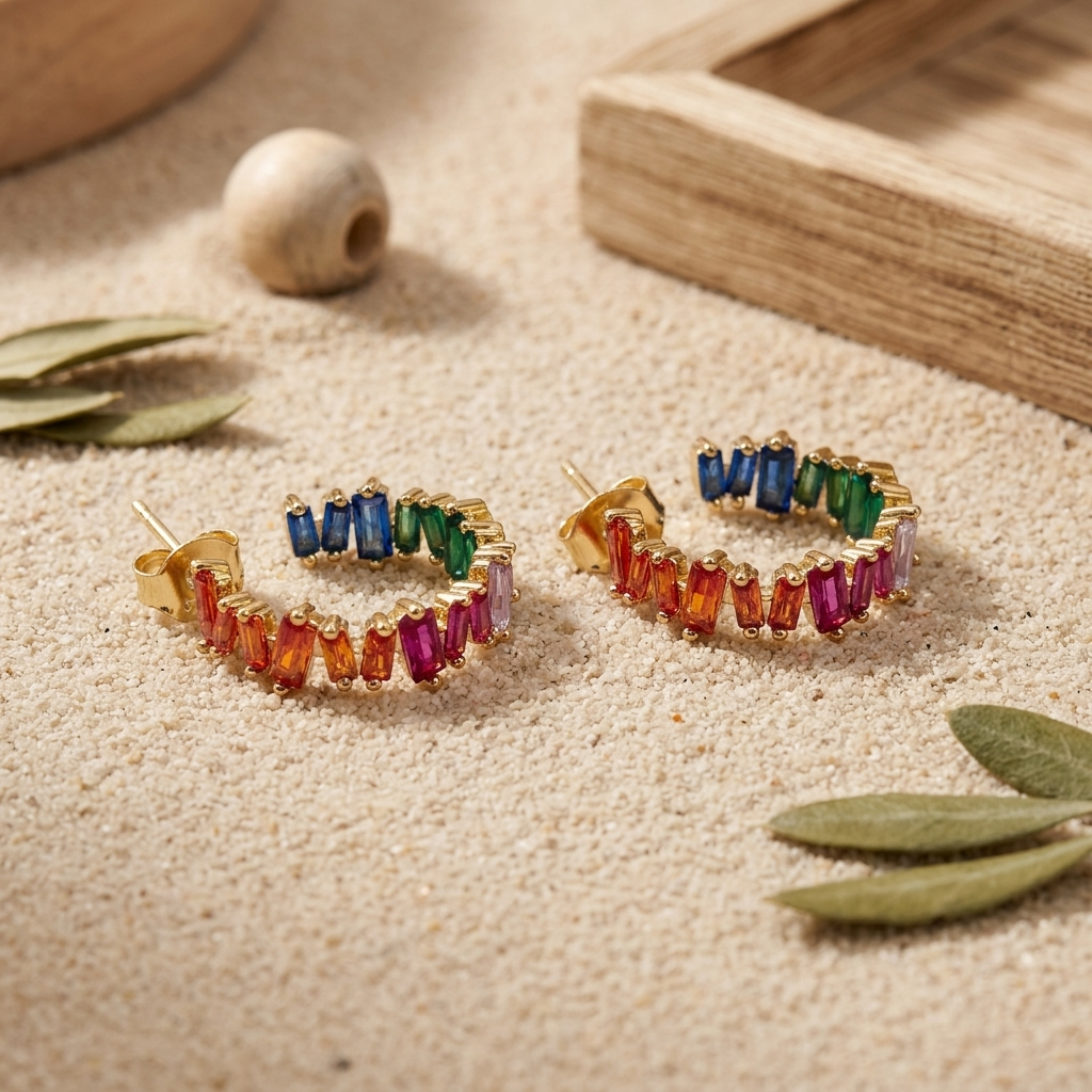 Iris multicolor statement hoops, perfect gift for her, Juweries