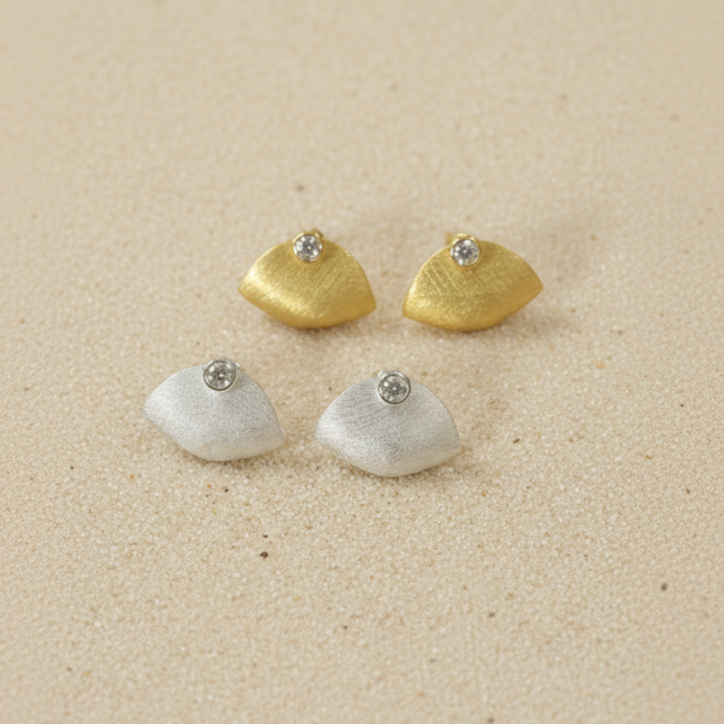 925 Sterling Silver Handbag Stud Earrings with Zircon Stones