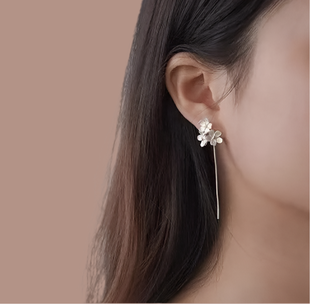 Lightweight fine silver earrings