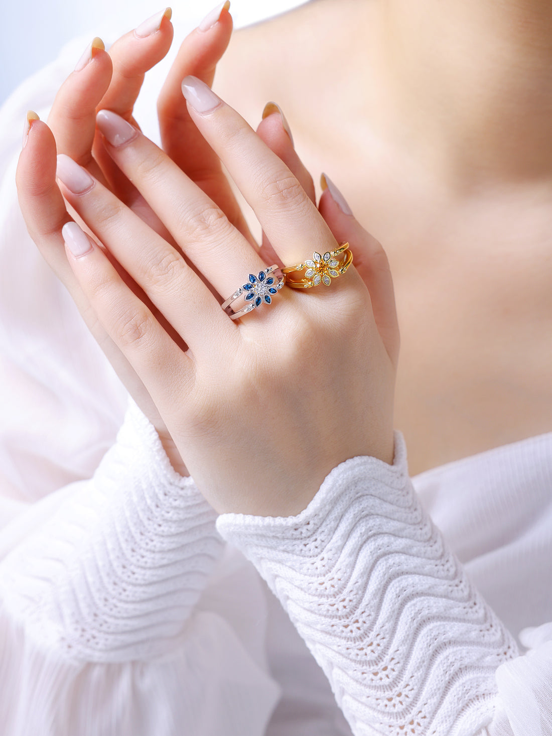 Flower Sterling silver rings