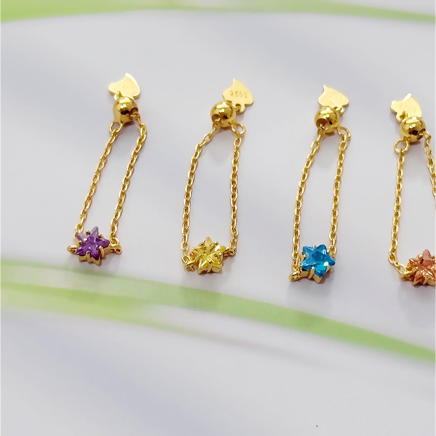 Colorful CZ Star Adjustable Ring