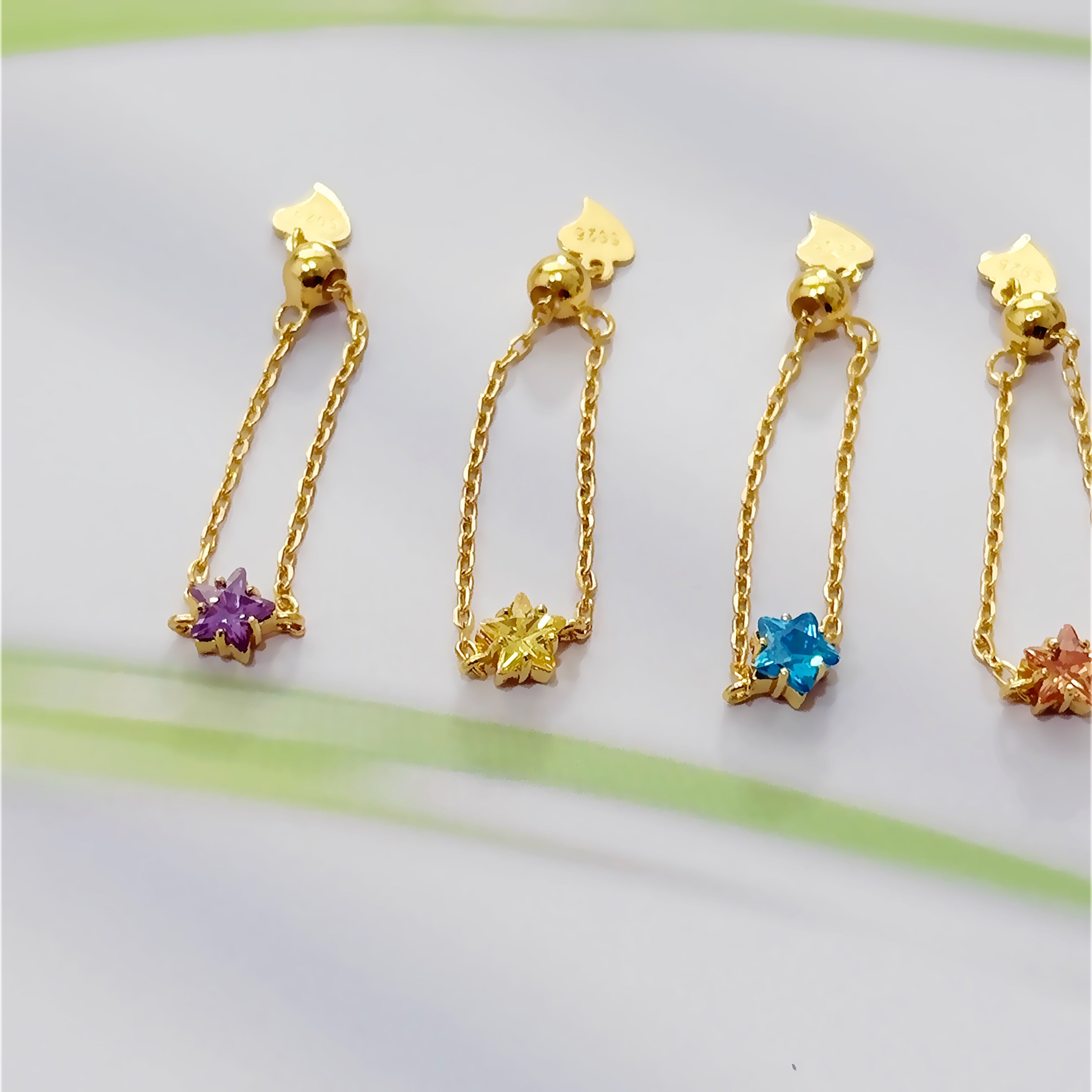 Colorful CZ Star Adjustable Ring