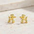 Balloon Dog Gold Plated Dainty Screw Back Earrings