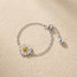 Dainty daisy adjustable chain ring sterling silver minimalist floral ring everyday jewelry