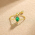 Adjustable zircon stone chain ring sterling silver gold plated minimalist stacking ring