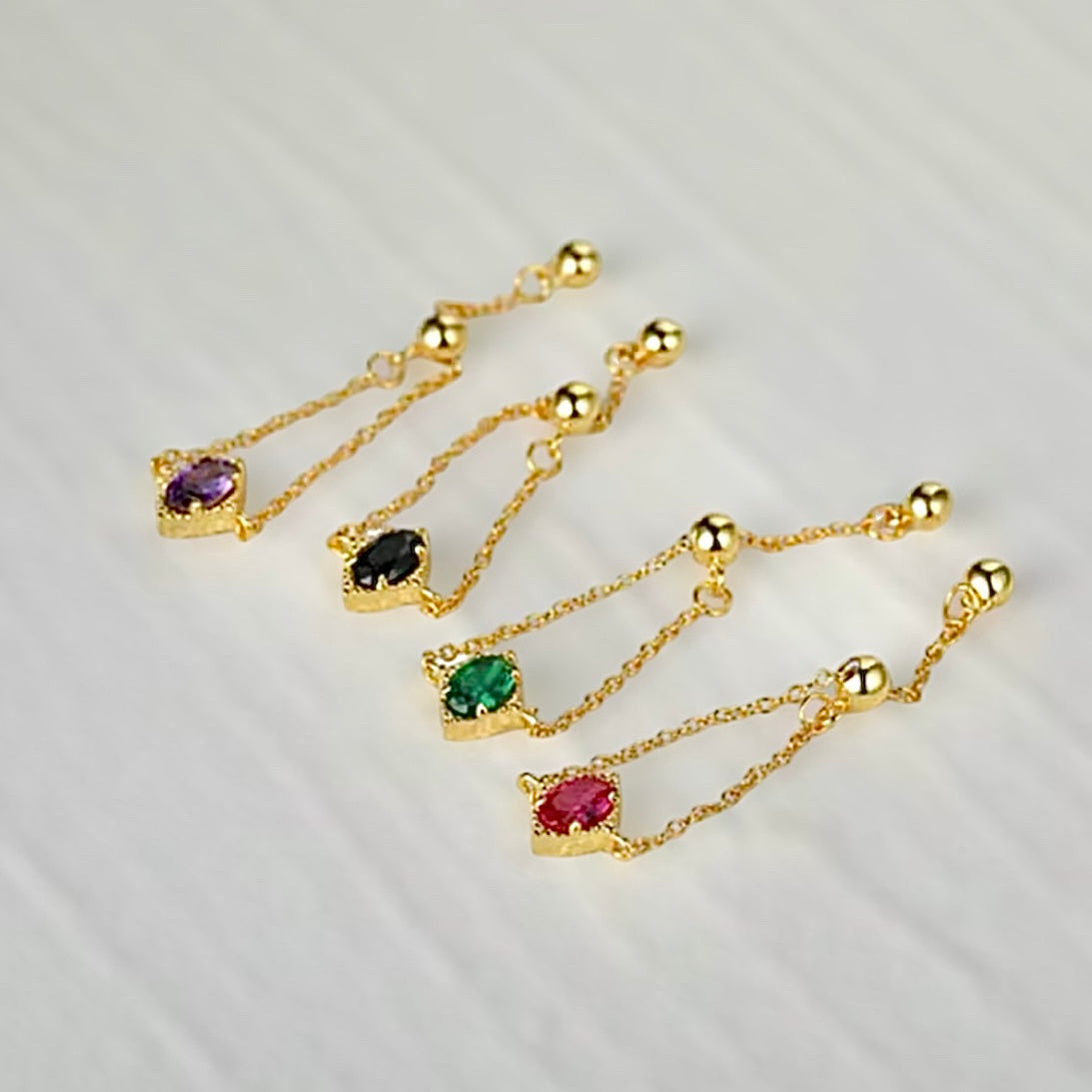 Gold plated chain rings