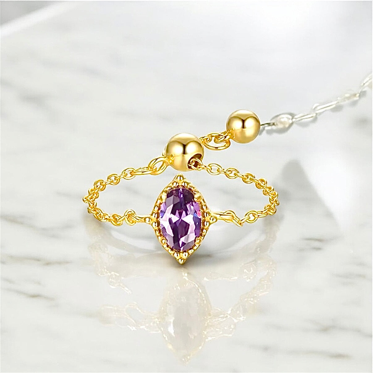Purple dainty ring