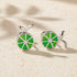 enamel apple sterling silver studs; hypoallergenic jewelry gift for daughters