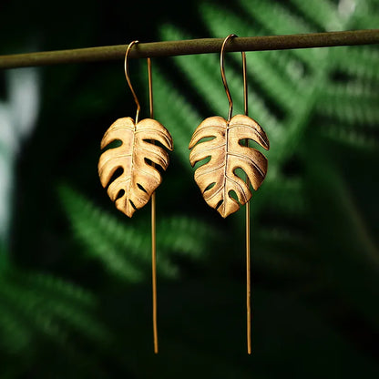 Monsteras Gold Leaf Earrings