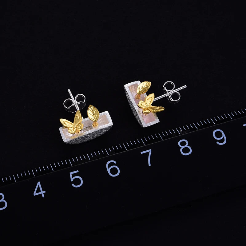 plant stud geometric earrings