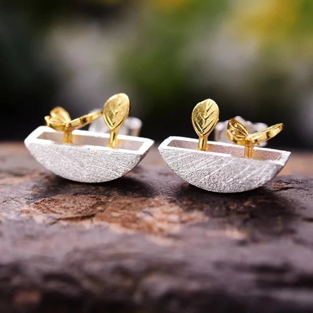 plant stud earrings