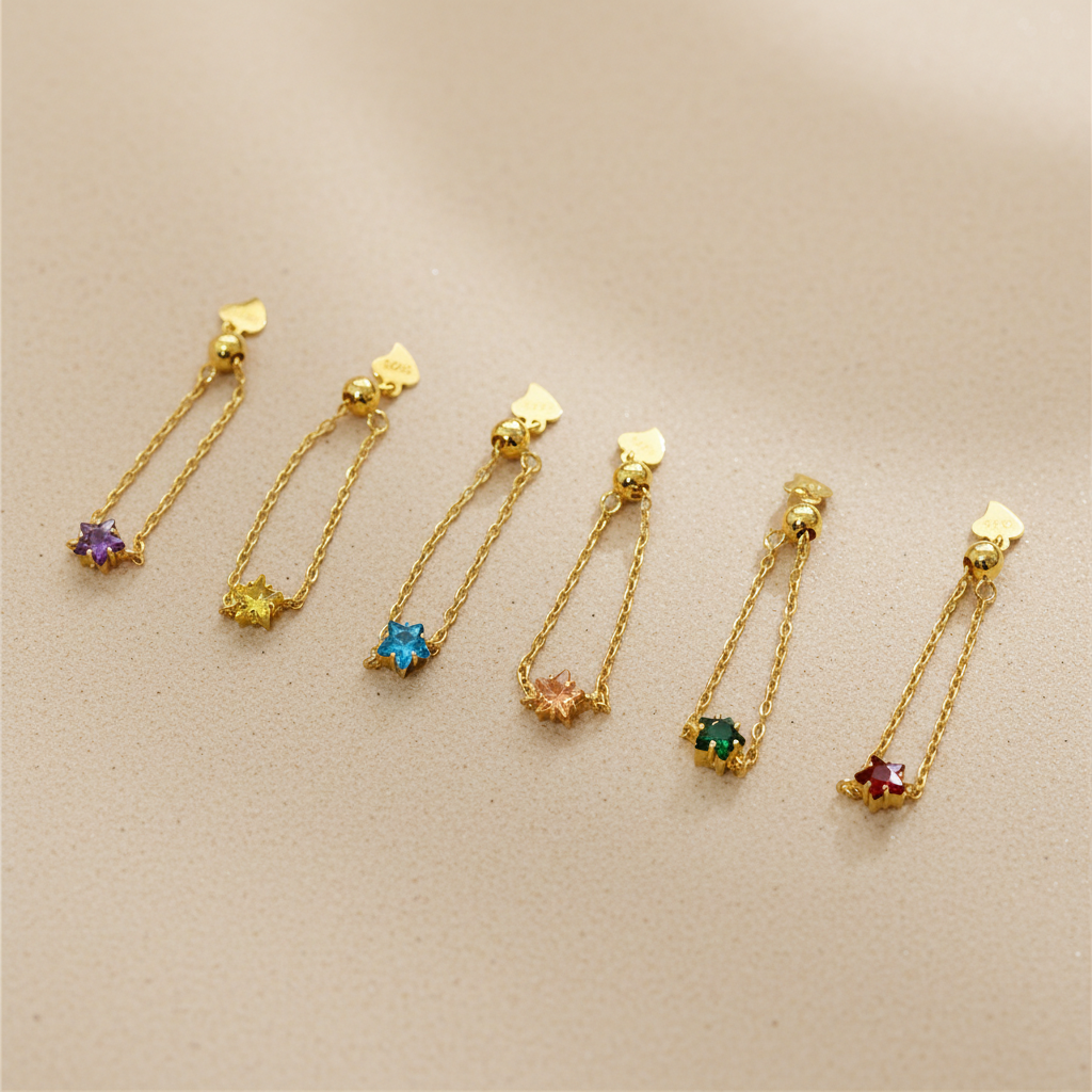 925 Sterling Silver Adjustable Chain Ring with 18K Gold Plating and minimalist link design.