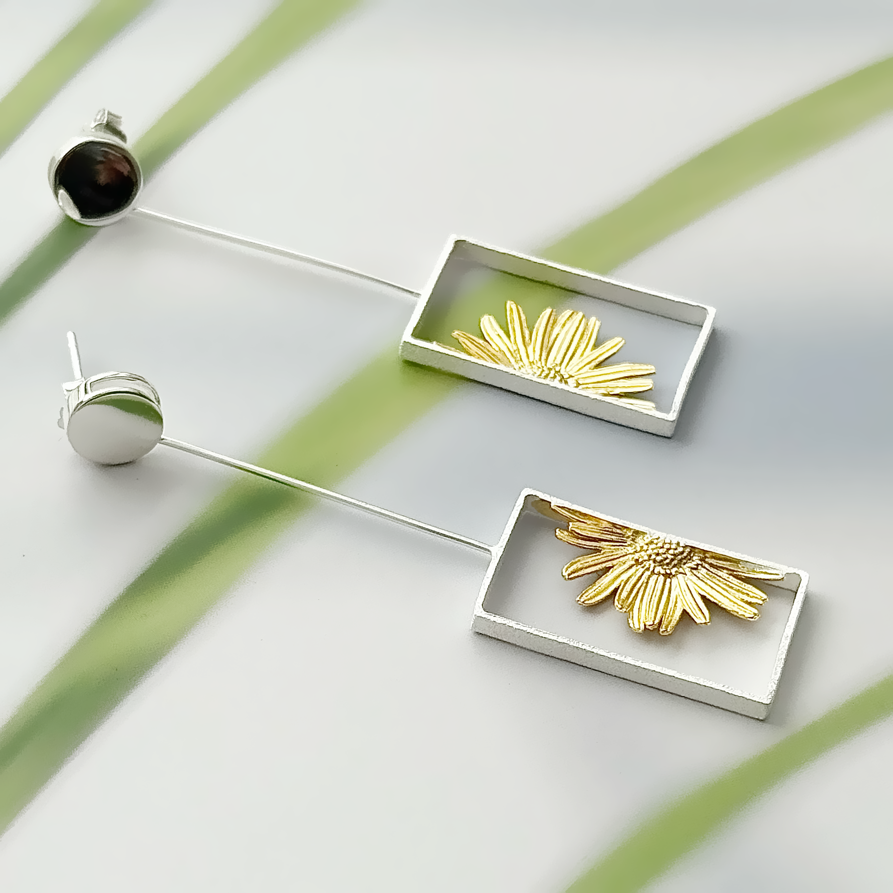Long Sunflower Earrings