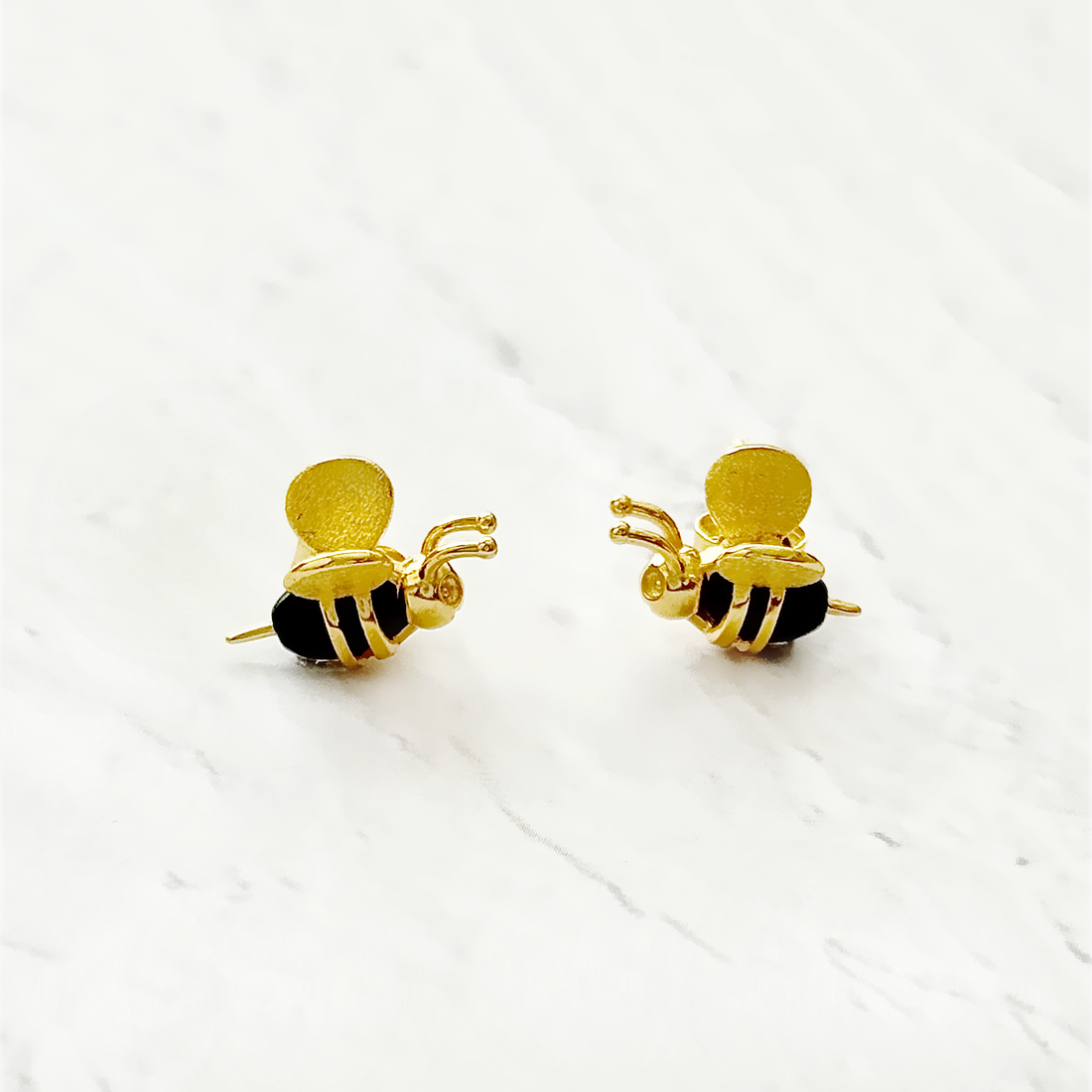 Bumble Bee Gold Earrings 