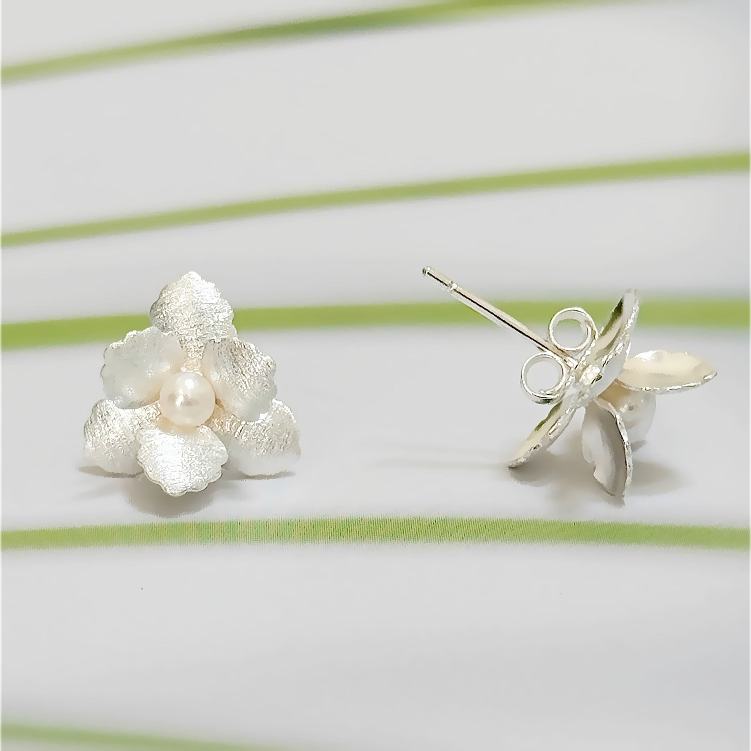 Dainty Flower Silver Studs