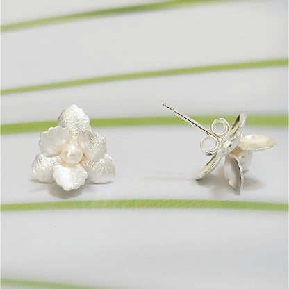 Dainty Flower Silver Studs
