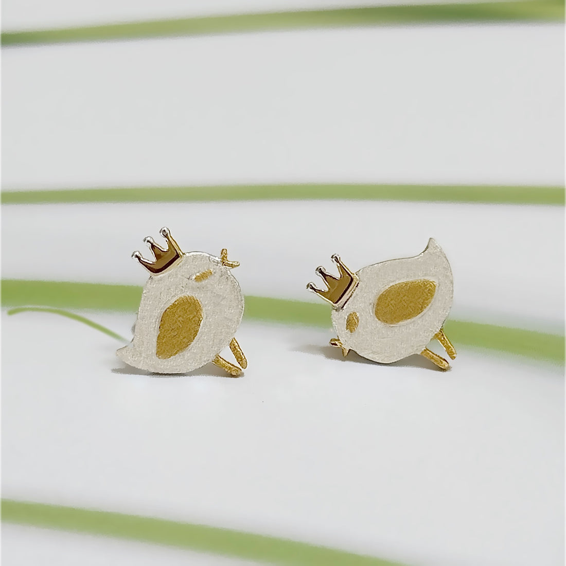 Silver bird earrings