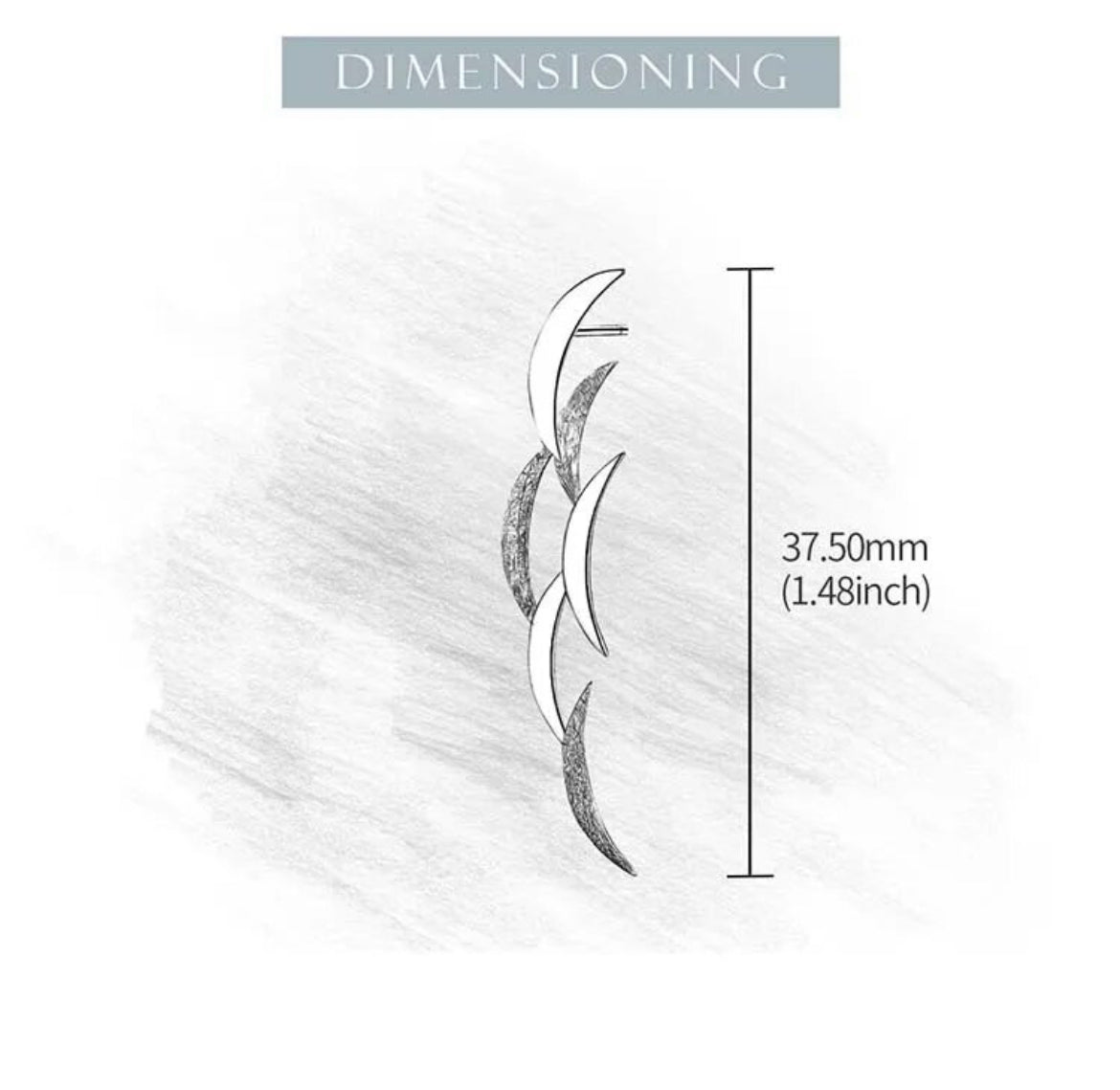 crescent moon earrings dimension