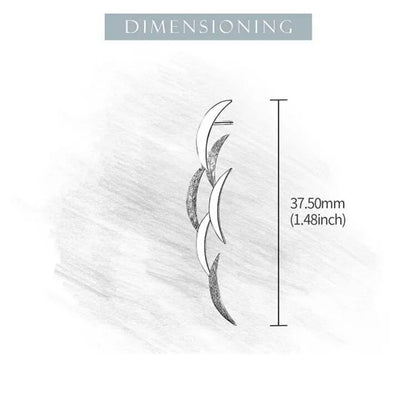 crescent moon earrings dimension