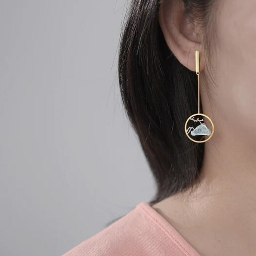 beautiful bird earrings view