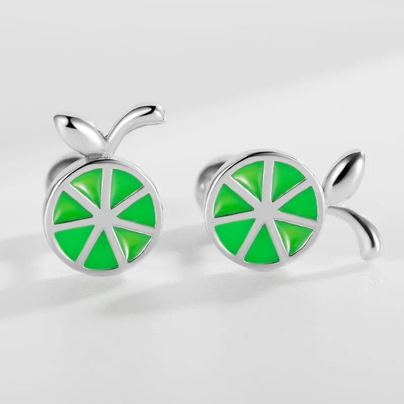 silver fruit earrings online