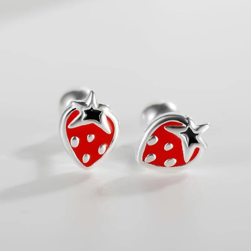 silver fruit earrings online view