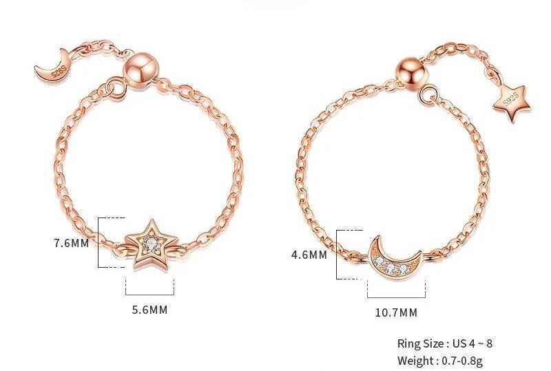 Star Silver rings details