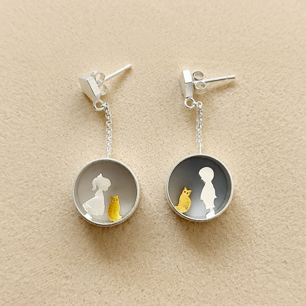Cat mom earrings gift for cat fashion lovers