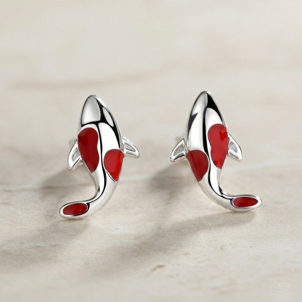 Koi Fish Stud Earrings