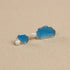 Lightweight gold-plated drop earrings in teal blue and luminous green inspired by alpine lakes