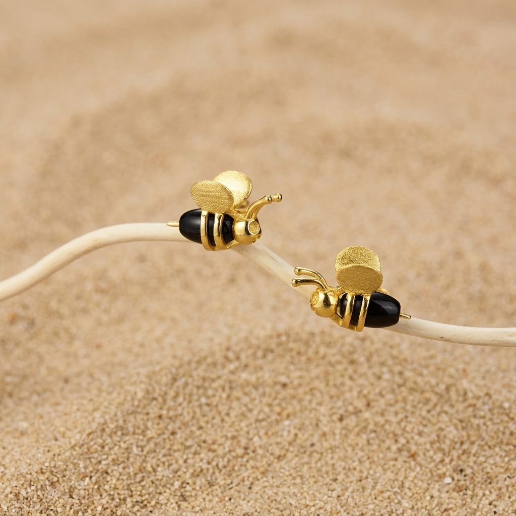 Handcrafted 3D sterling silver bee jewelry, a thoughtful holiday gift symbolizing community and brightness