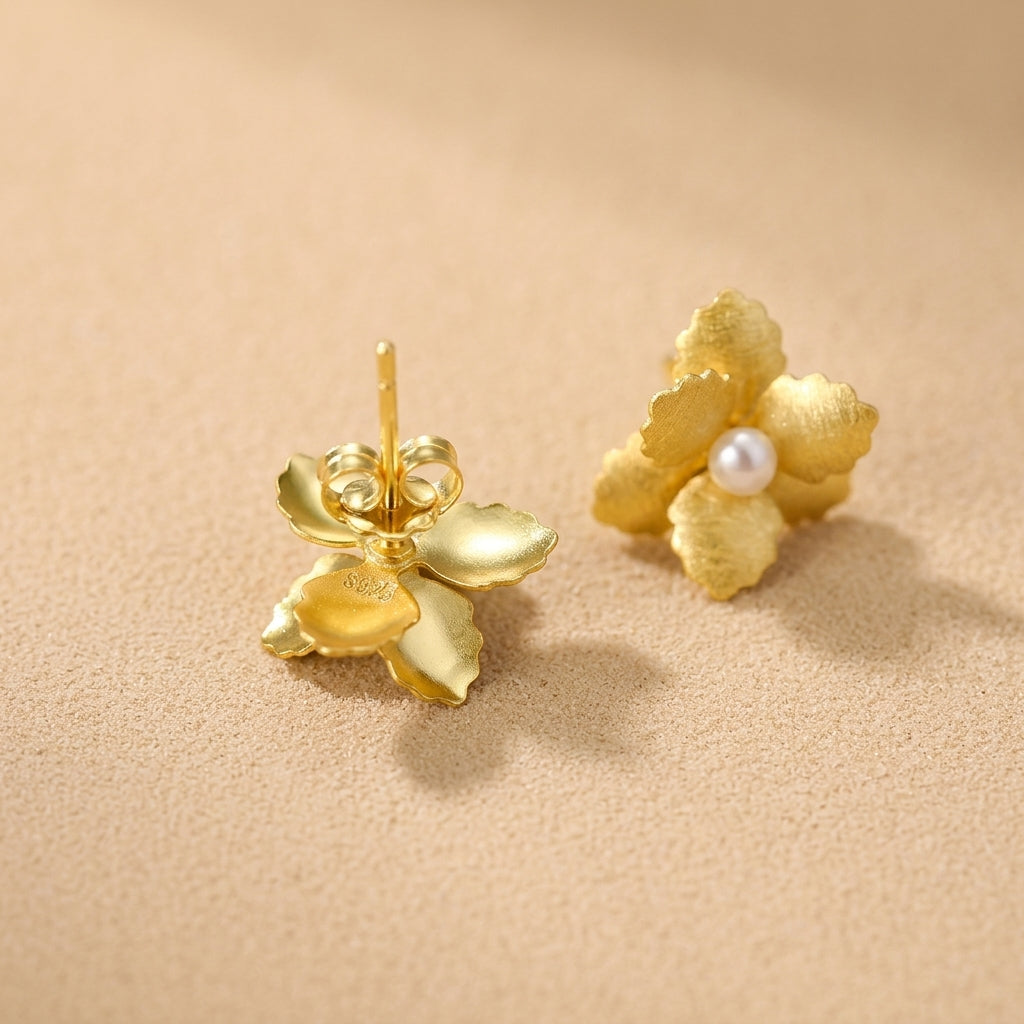 18Kt Dainty stud earrings for minimalist collector
