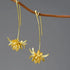 lotus dangle gold earrings