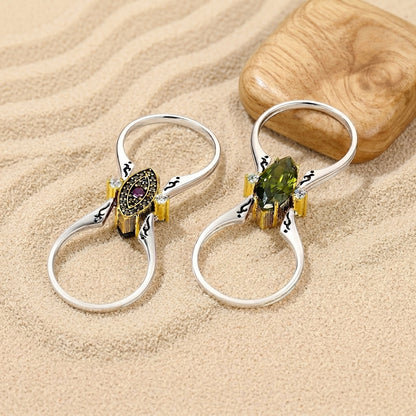 Veloura reversible ring in sterling silver with 18K gold plating