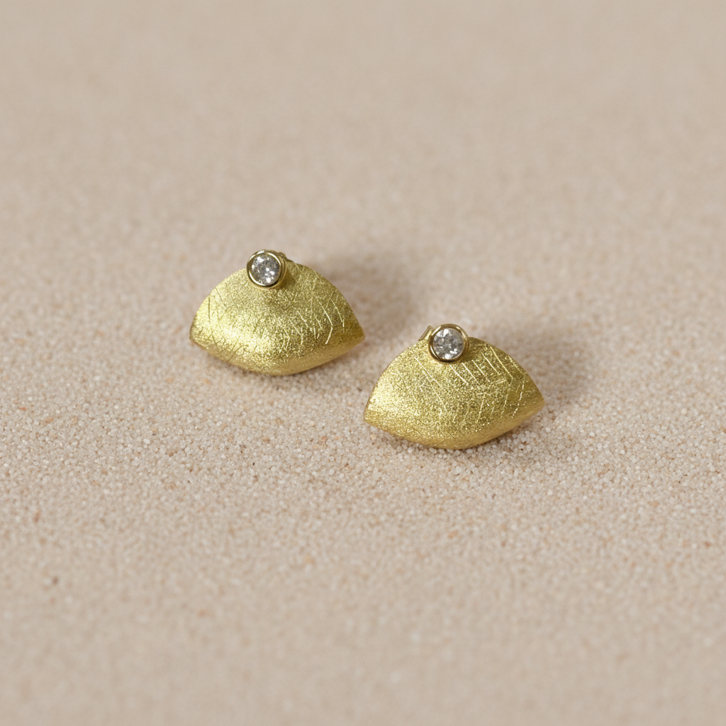 Gold Plated Miniature Tote Bag Earrings with Multi-Layer Anti-Tarnish Coating