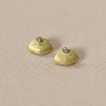 Gold Plated Miniature Tote Bag Earrings with Multi-Layer Anti-Tarnish Coating