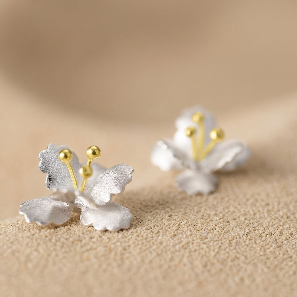 Luxury 3D flower earrings in a signature gift box, a timeless botanical Christmas gift for a nature-inspired jewelry collection
