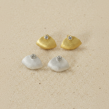 925 Sterling Silver Handbag Stud Earrings with Zircon Stones